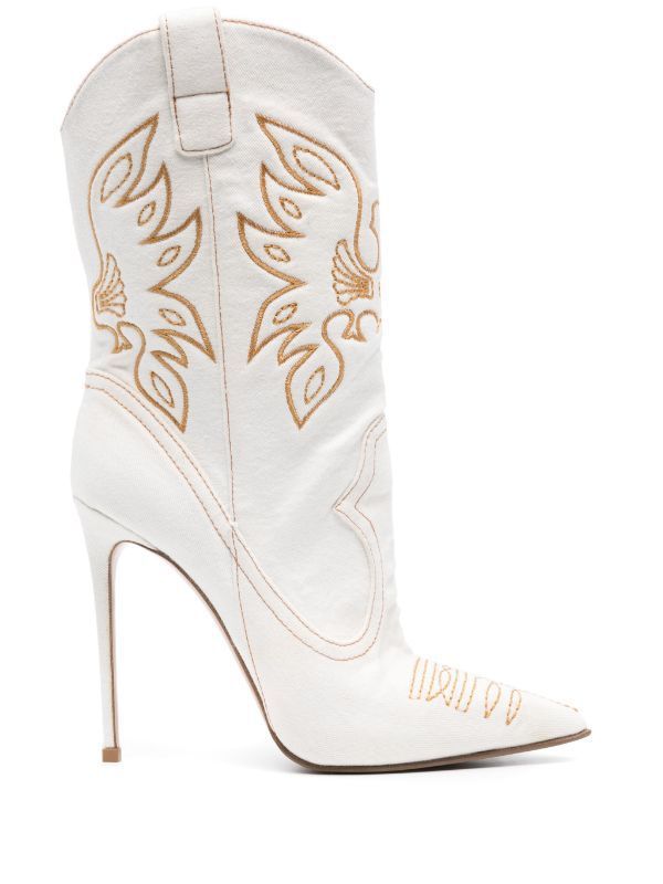 Drune | Damenmode Western Denim Stil High Heels Stiefel