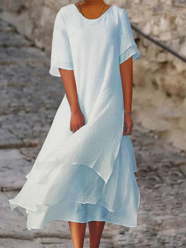 Drune | Fließendes Midi-Kleid mit Mehreren Schichten
