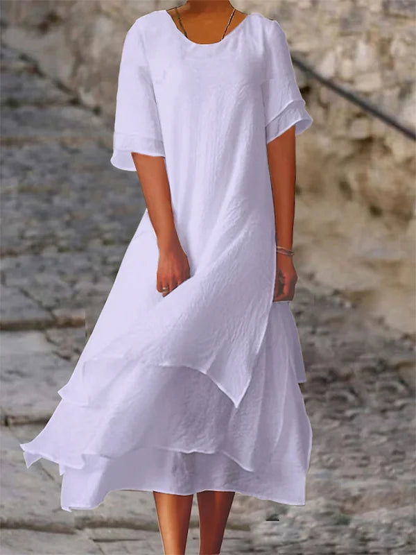 Drune | Fließendes Midi-Kleid mit Mehreren Schichten