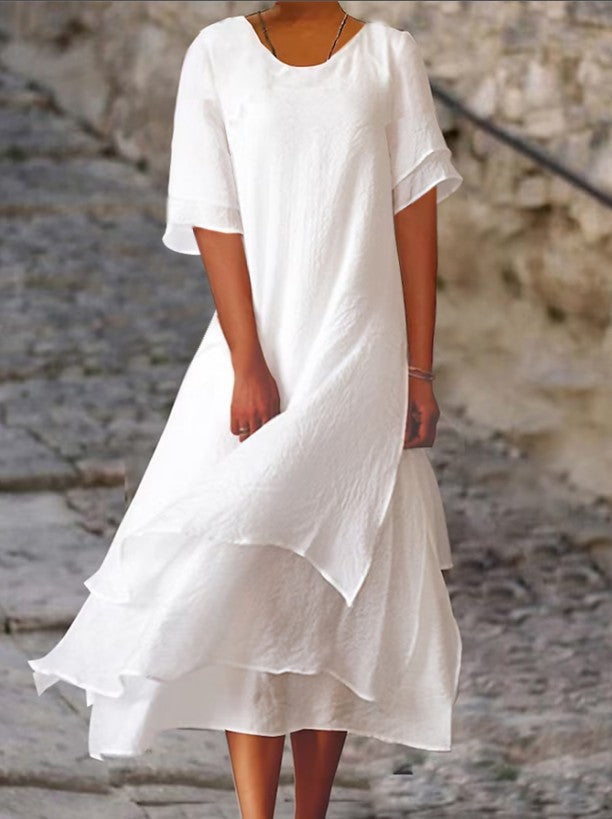 Drune | Fließendes Midi-Kleid mit Mehreren Schichten