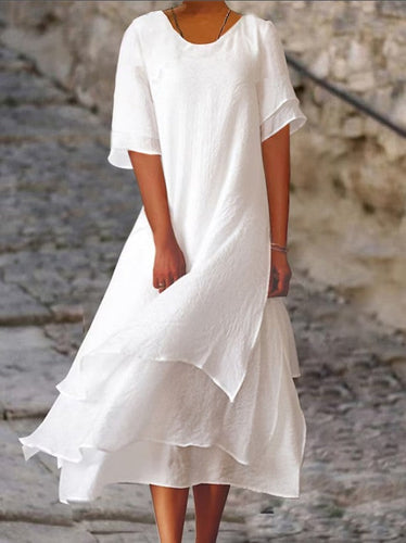Drune | Fließendes Midi-Kleid mit Mehreren Schichten