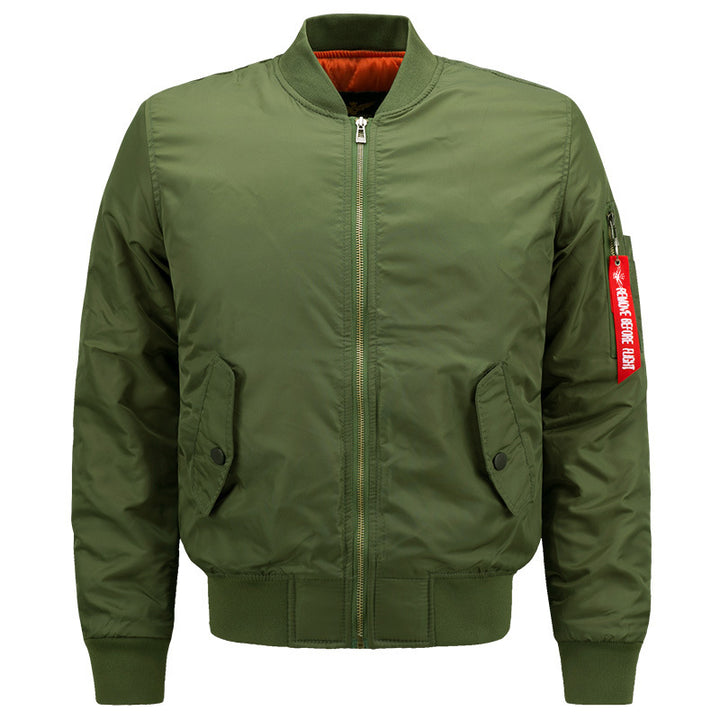 Herren  Heritage Pilotstil Isolierte Bomberjacke mit Kontrastfutter und Utility-Tasche am Ärmel Drune