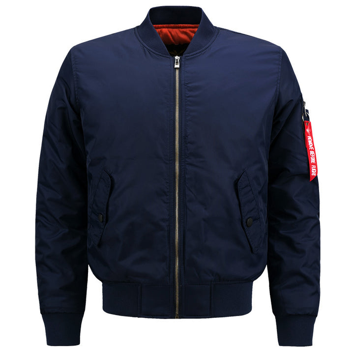 Herren  Heritage Pilotstil Isolierte Bomberjacke mit Kontrastfutter und Utility-Tasche am Ärmel Drune