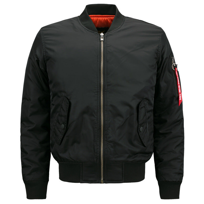 Herren  Heritage Pilotstil Isolierte Bomberjacke mit Kontrastfutter und Utility-Tasche am Ärmel Drune