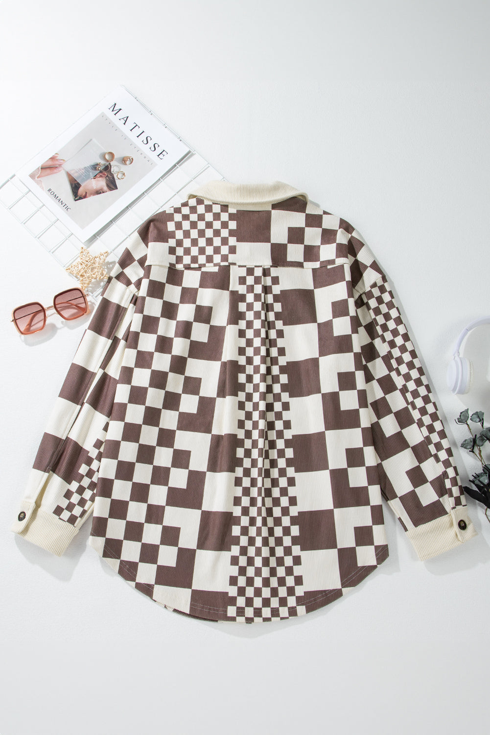 Drune | Skakternet Hemdjacke Baumwollmischung Modern und Stilvoll
