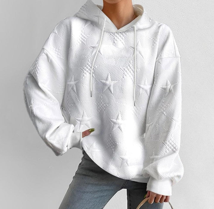 Drune | Einfarbiges weißes Sweatshirt mit langen Ärmeln