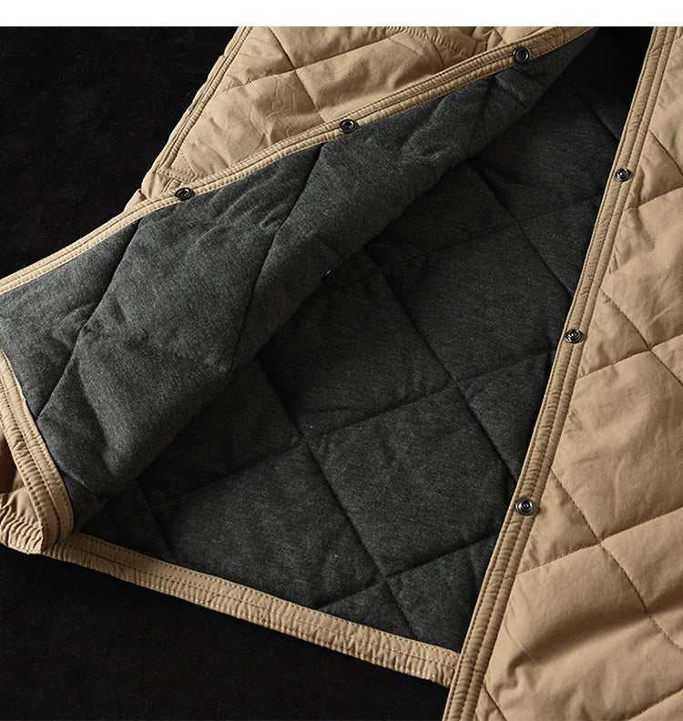 Drune | Kapuzenlanger Mantel - Leicht und warm - Lässige Passform - Freizeitoberbekleidung