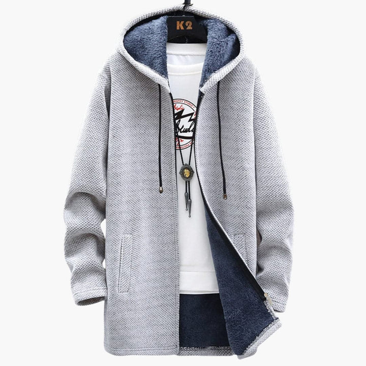 Drune | Lange Kapuzenjacke Weiches Fleecefutter Bequemer Stil