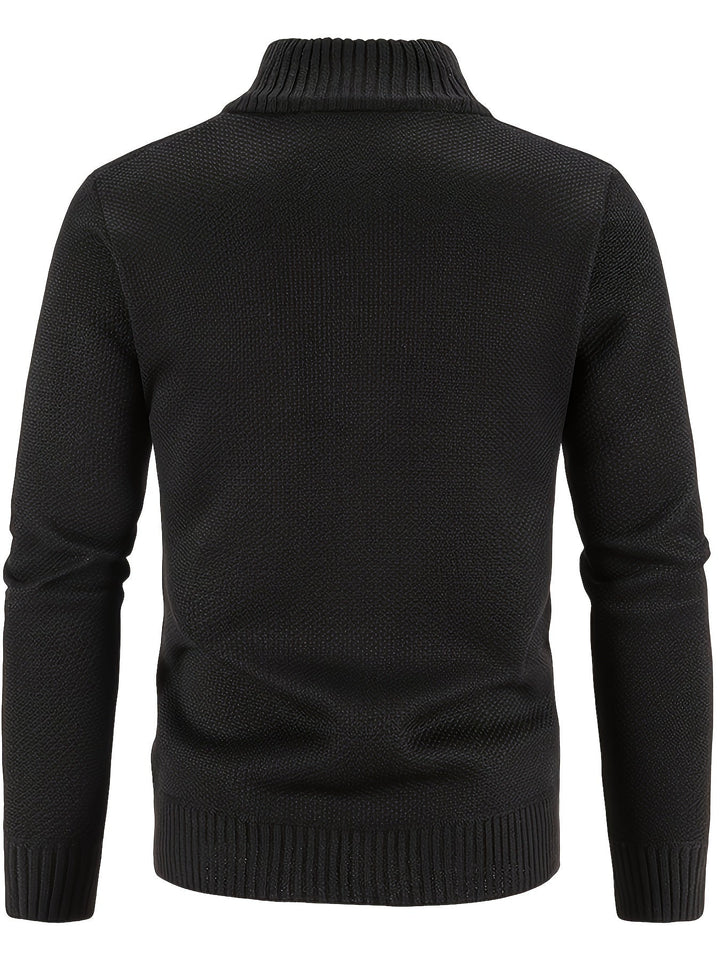 Drune | Zip Up Stehkragen Strickjacke