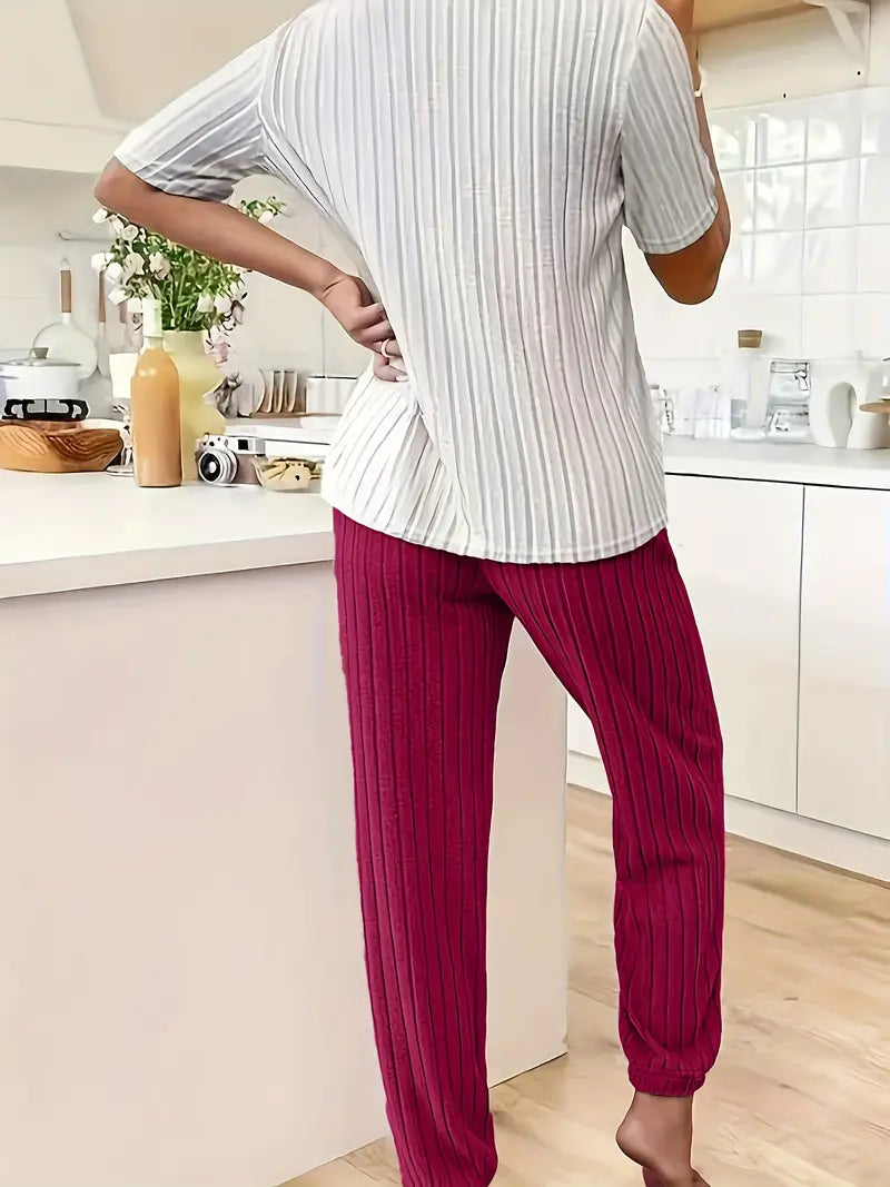Drune | Gerippte Loungewear-Set