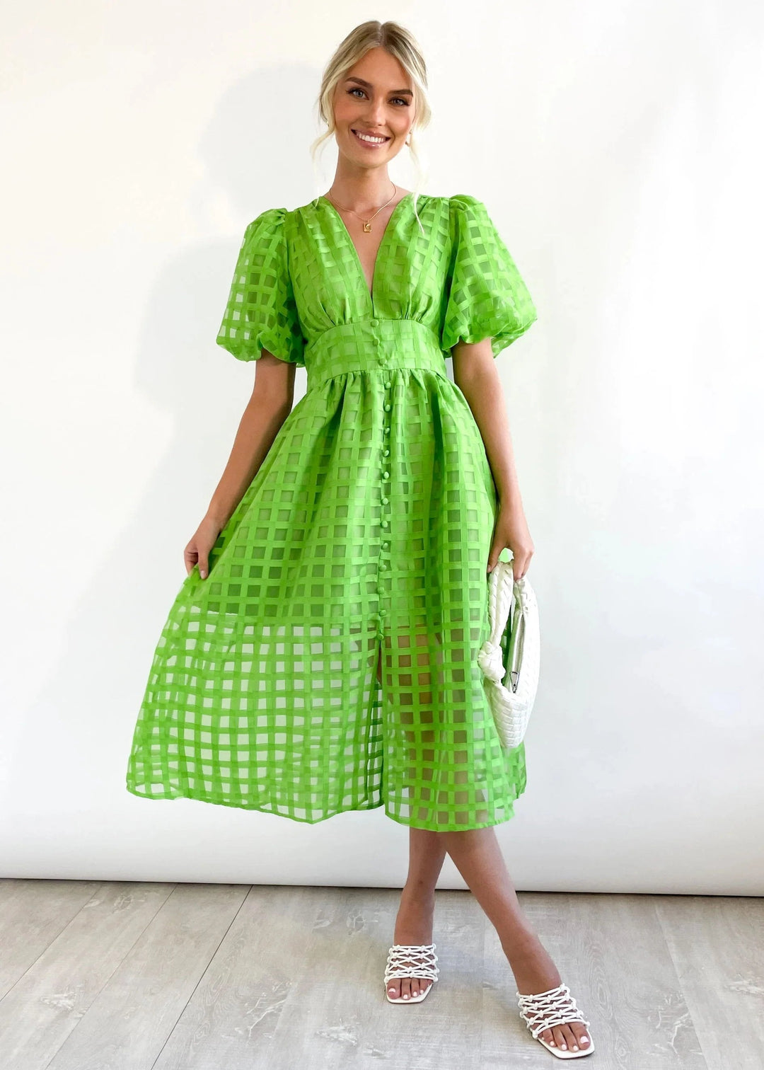 Drune | Midikleid mit Puffärmeln