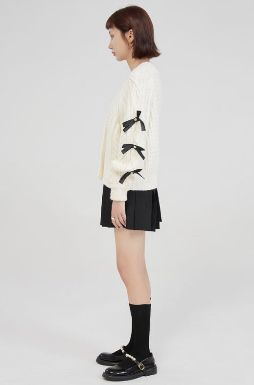 Drune | Modischer Strick-Cardigan mit Schleifen-Details
