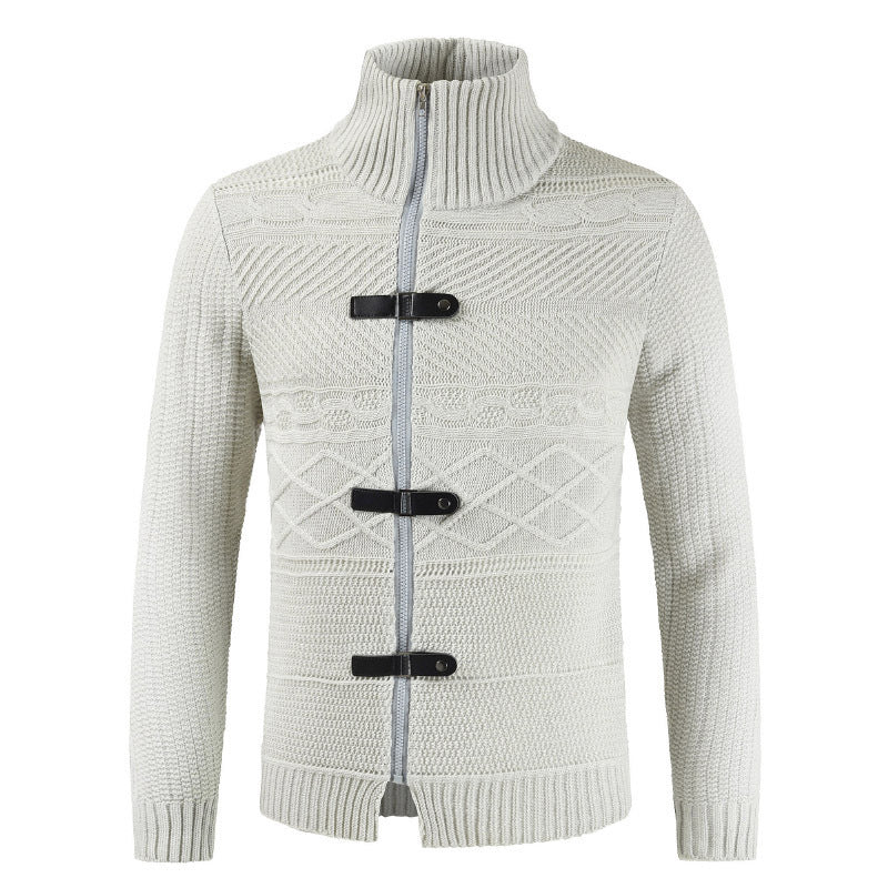 Drune | Rollkragenpullover mit stylischem Reißverschluss und Knopfverschluss