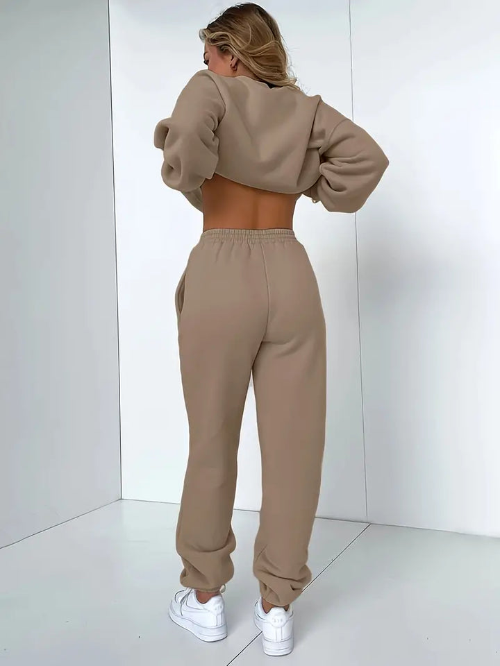 Drune Jogginganzug | Lässig weicher 2-teiliger Damenanzug mit Pullover und passender Hose