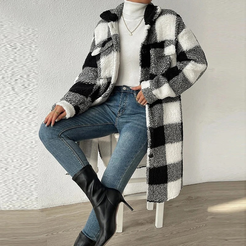 Drune | Kariertes Overshirt Aus Teddyfleece