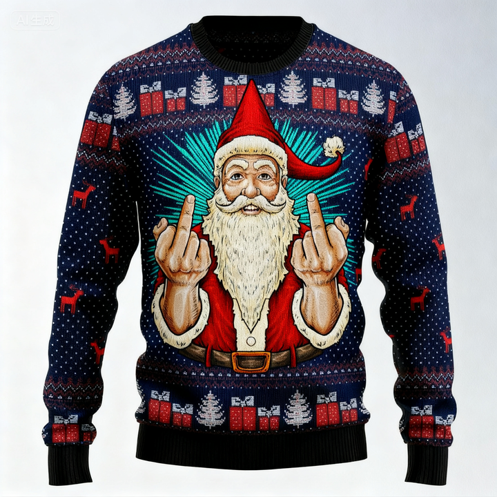 Drune | Maximale Freude, minimaler Aufwand: Santa Print Feiertag Pullover