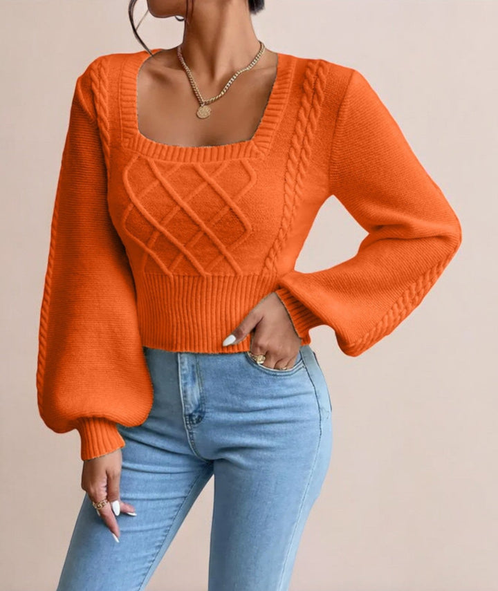Drune | Damenpullover mit Modernem und Chic Rechteck-Ausschnitt