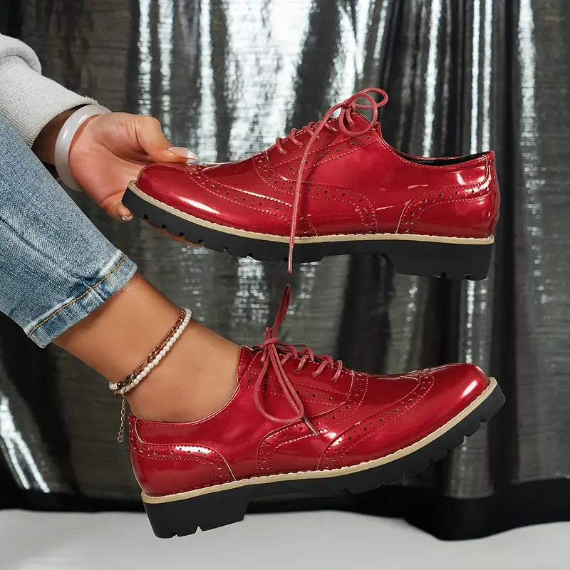 Drune | Lackschuhe Im Oxford-Stil mit Klobiger Sohle für Damen