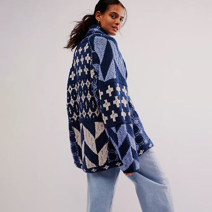 Drune | weiche Jacke mit modernen geometrischen Mustern