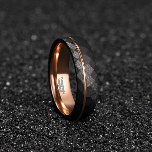 Drune - 8mm Edelstein Ring mit Turmalin Gefertigt aus Schwarzem Druneramkarbid