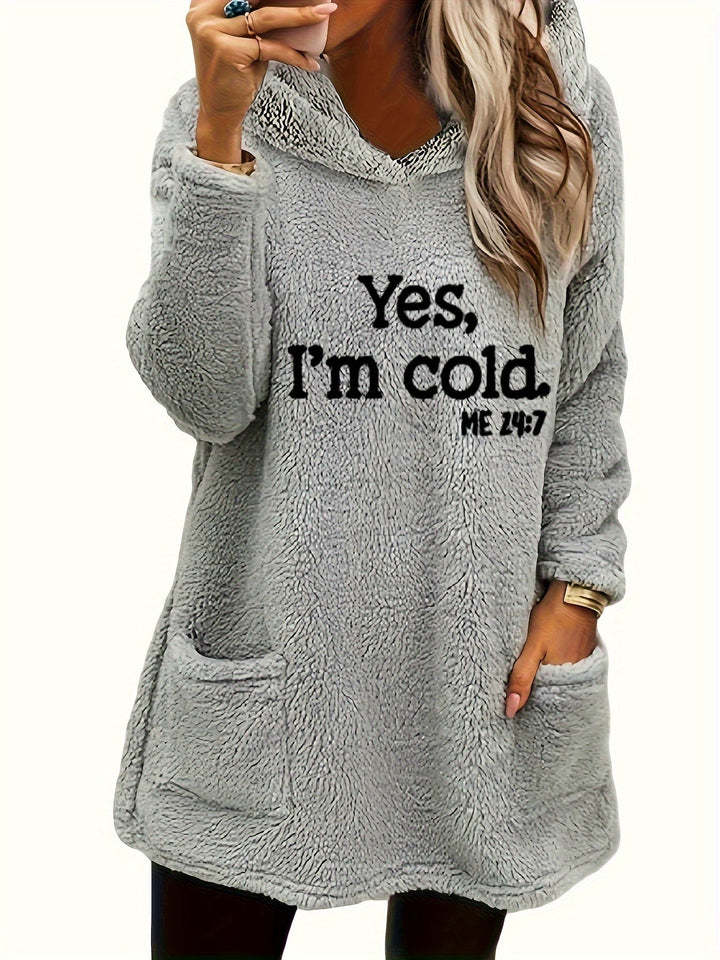 Drune | Langer Hoodie mit Print Fleece Wärme und Komfort