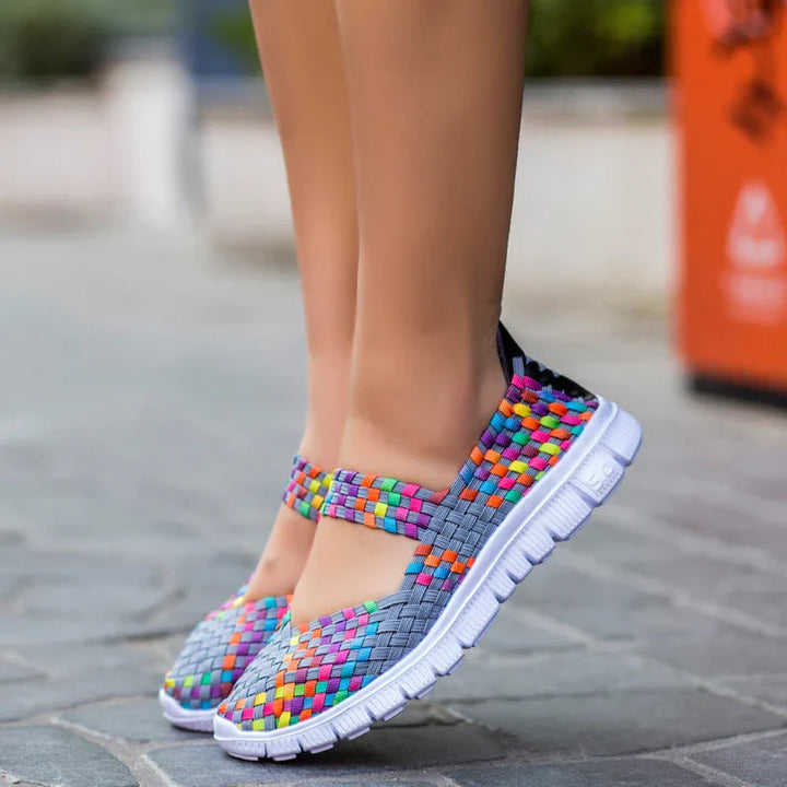 Drune elastische Band gewebt leichte flache Schuhe