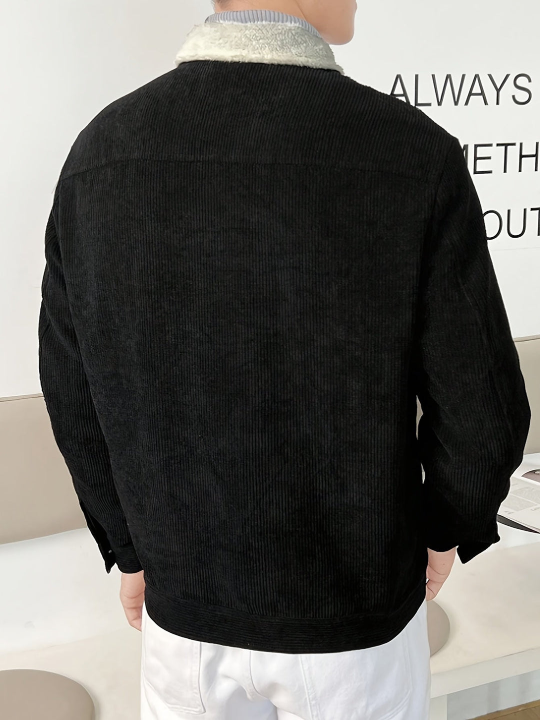 Drune |  Corduroy Stil Winterjacke Mit Kragen Für Herren - Perfekt für Outdoor-Aktivitäten