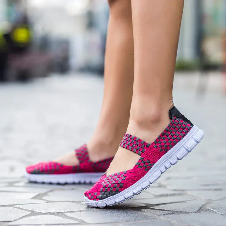 Drune elastische Band gewebt leichte flache Schuhe
