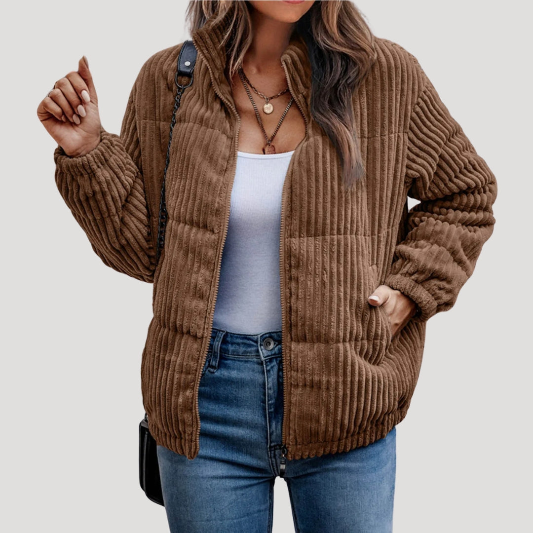 Drune | Damen Cordjacke mit Fleece-Futter Winterstil