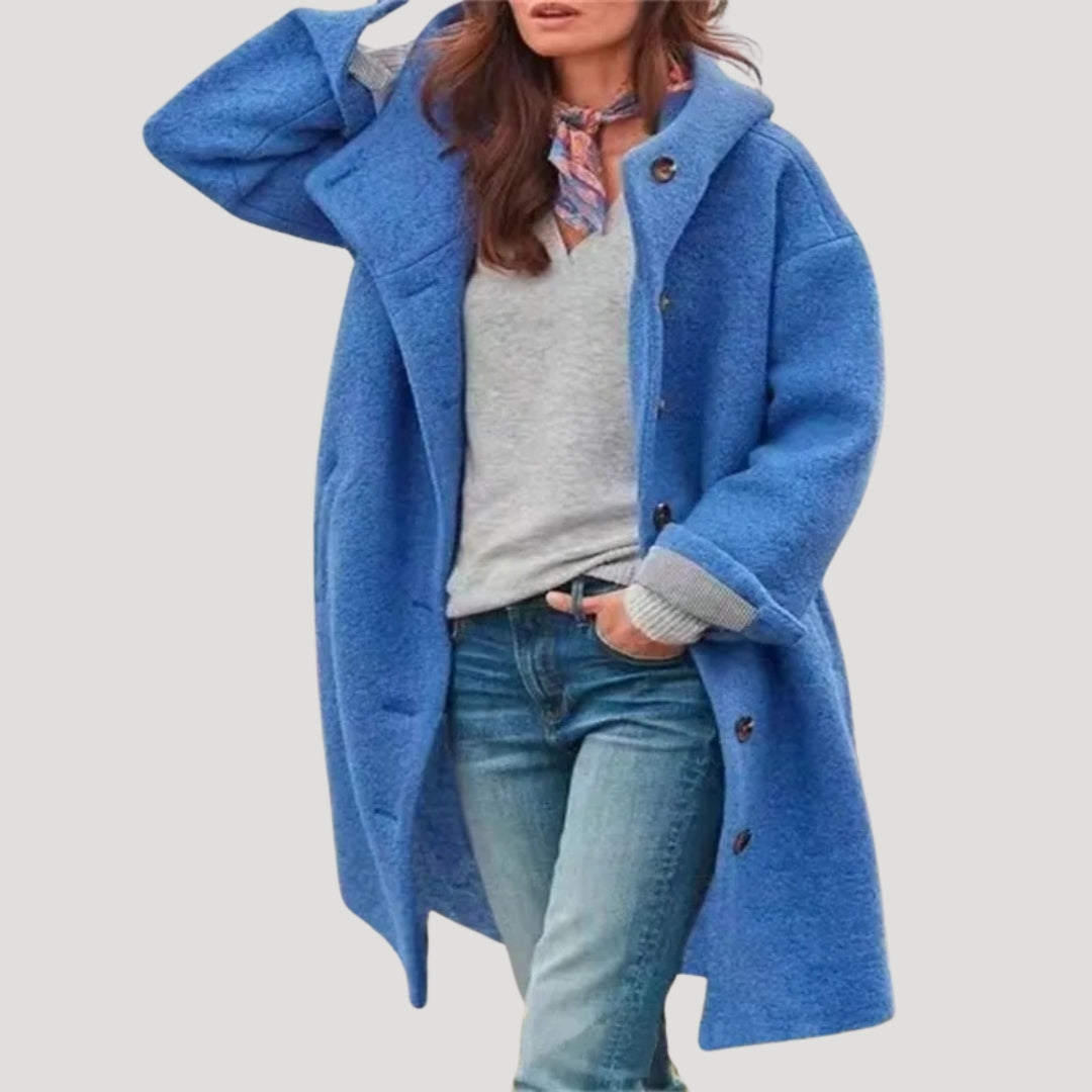 Drune | Damen Wintermantel langer Wollmischung Oversized Jacke