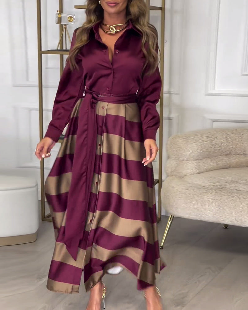 Drune | Kleid mit Streifenmuster und Reversriemen