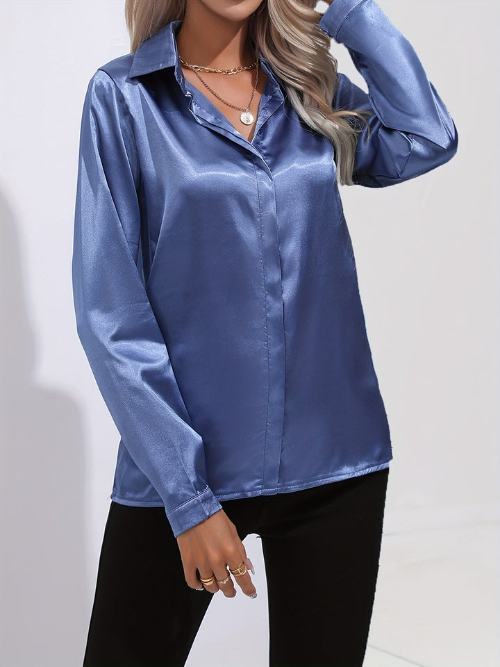 Drune | Schicke Herbst Elegante Satin Bluse für Frauen