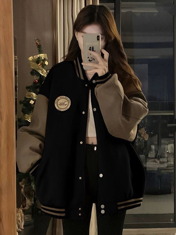 Drune | Kontrastfarbe Lockere Freizeitjacke