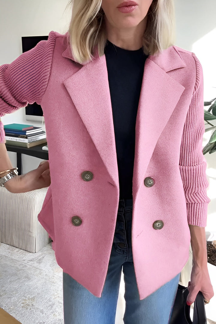 Drune | Damen Blazer aus veganer Wolle mit gestrickten Ärmeln