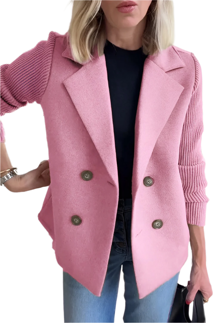 Drune | Damen Blazer aus veganer Wolle mit gestrickten Ärmeln