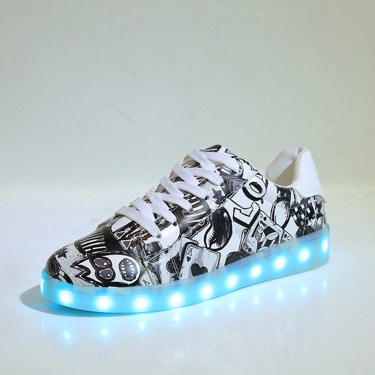 Damen leuchtende Sneakers mit auffälligen Grafiken und rutschfester Sohle Drune