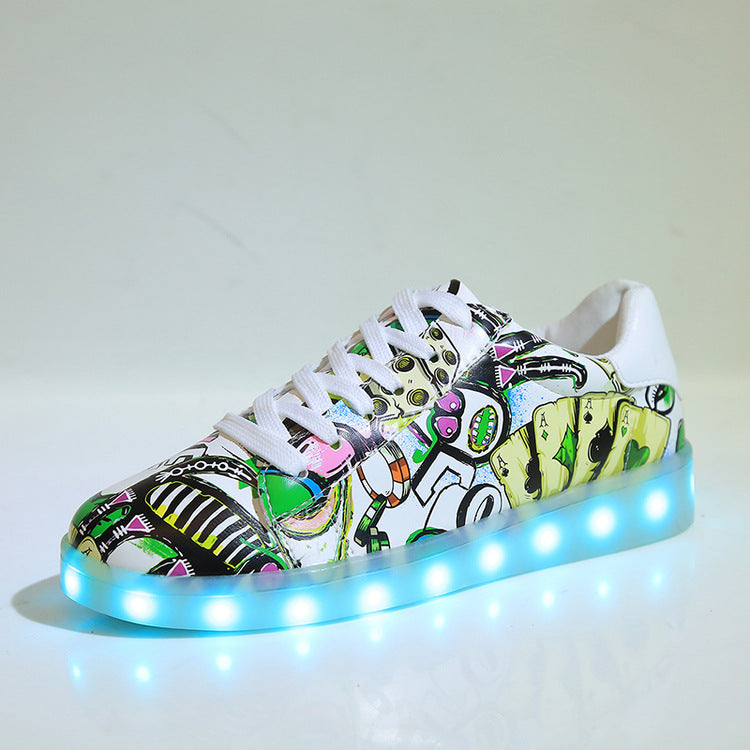 Damen leuchtende Sneakers mit auffälligen Grafiken und rutschfester Sohle Drune