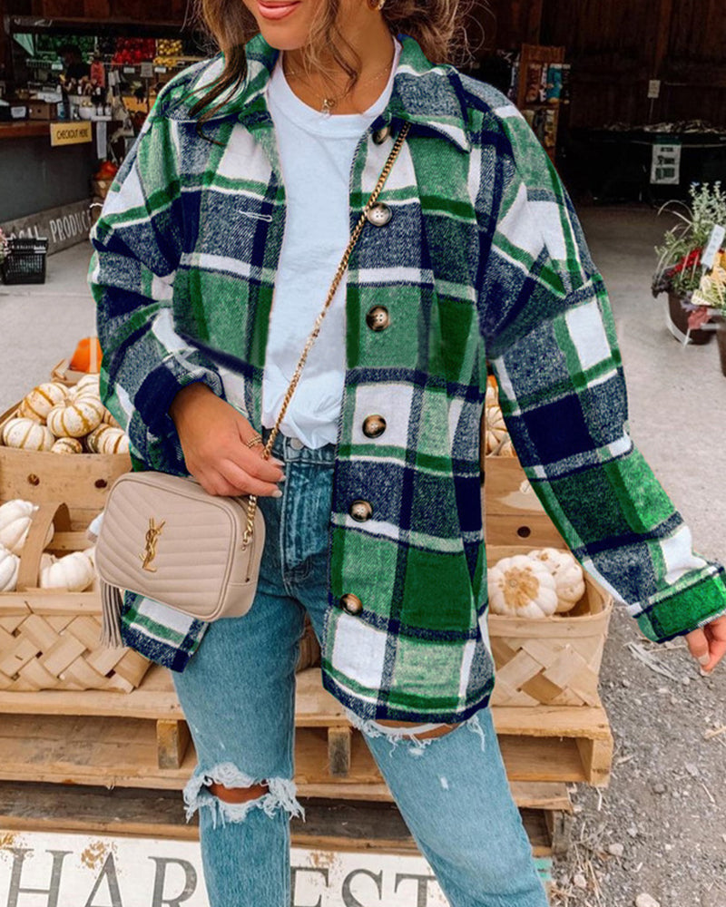 Drune | Jacke mit Karomuster und Knopfleiste
