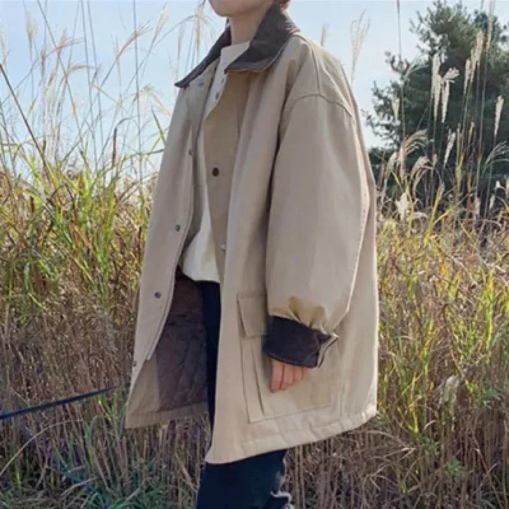 Drune | Women's vintage-style jacket with a turn-down collar and large pockets