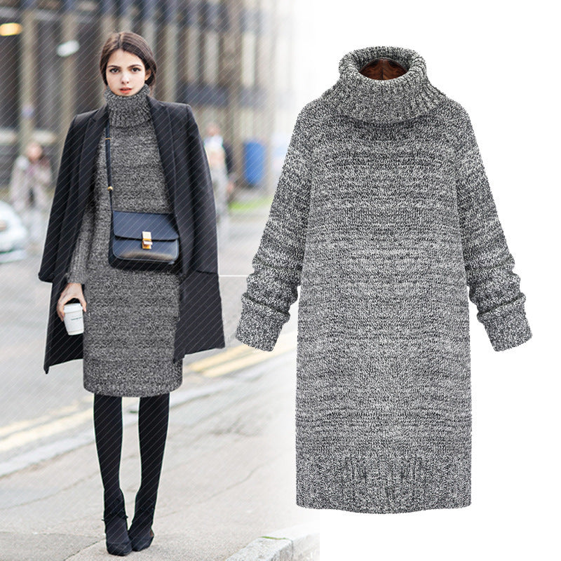 Damen Strickkleid mit hohem Rollkragen und lässigem Schnitt Drune