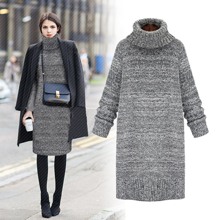 Damen Strickkleid mit hohem Rollkragen und lässigem Schnitt Drune