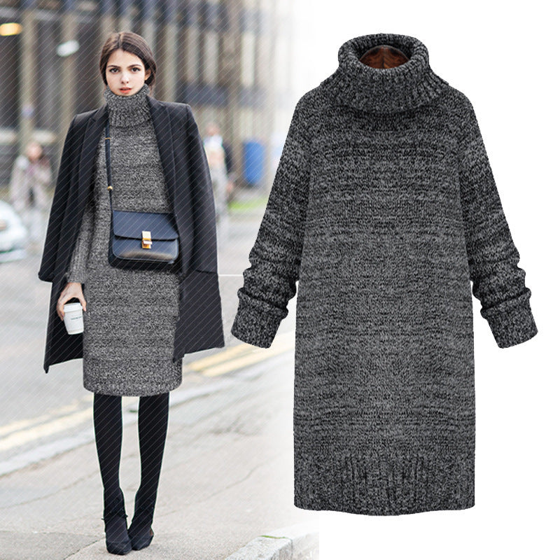 Damen Strickkleid mit hohem Rollkragen und lässigem Schnitt Drune