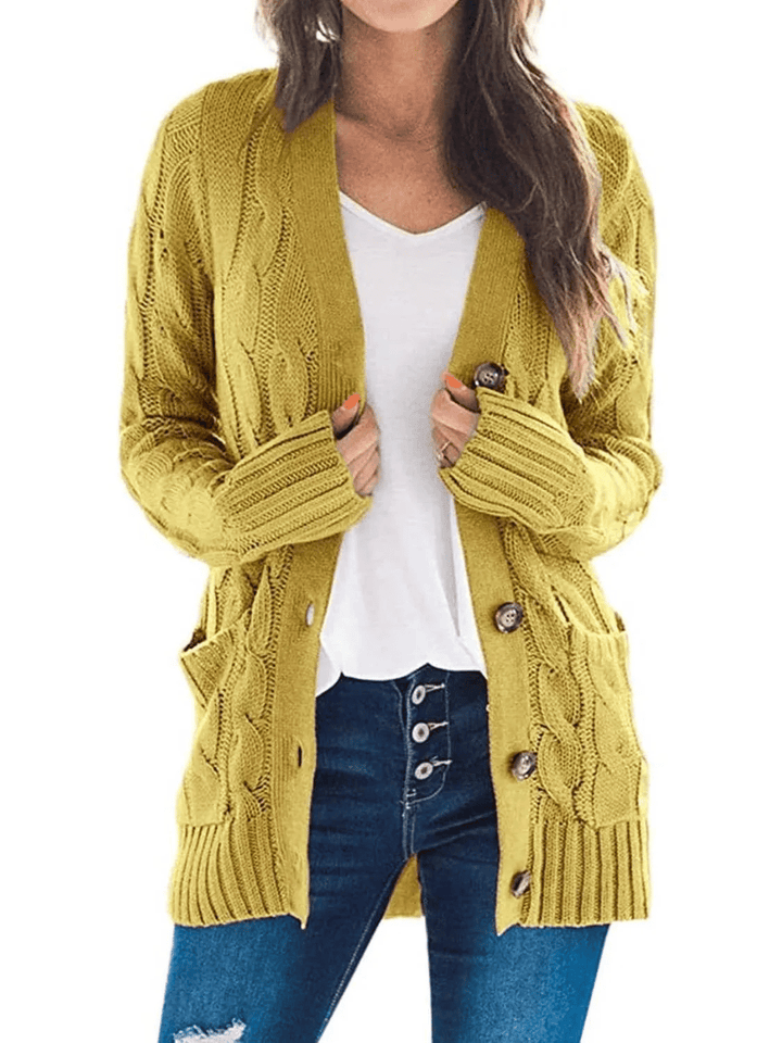 Drune | Offener Strickcardigan mit Zopfmuster