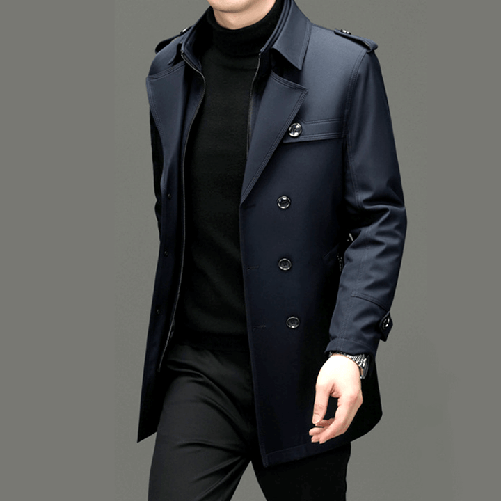 Drune | Herren Doppelreiher Trenchcoat