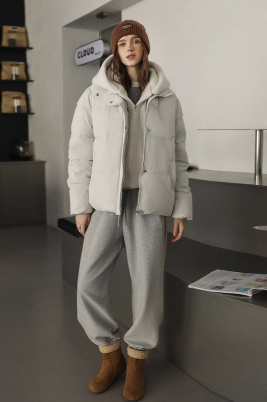 Drune | Fellpaneel gekürzter Pufferjacke