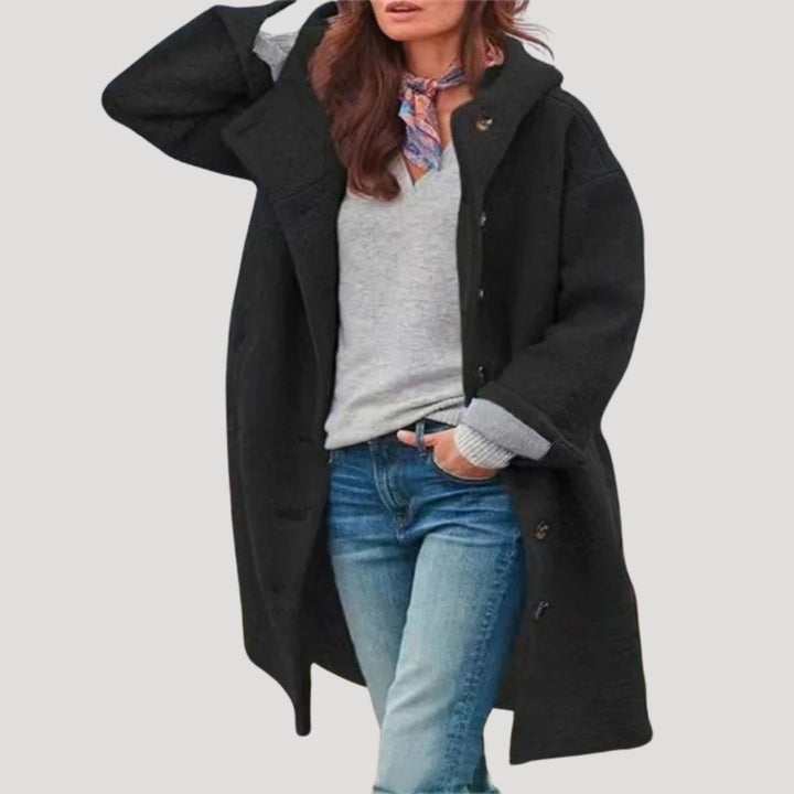Drune | Damen Wintermantel langer Wollmischung Oversized Jacke