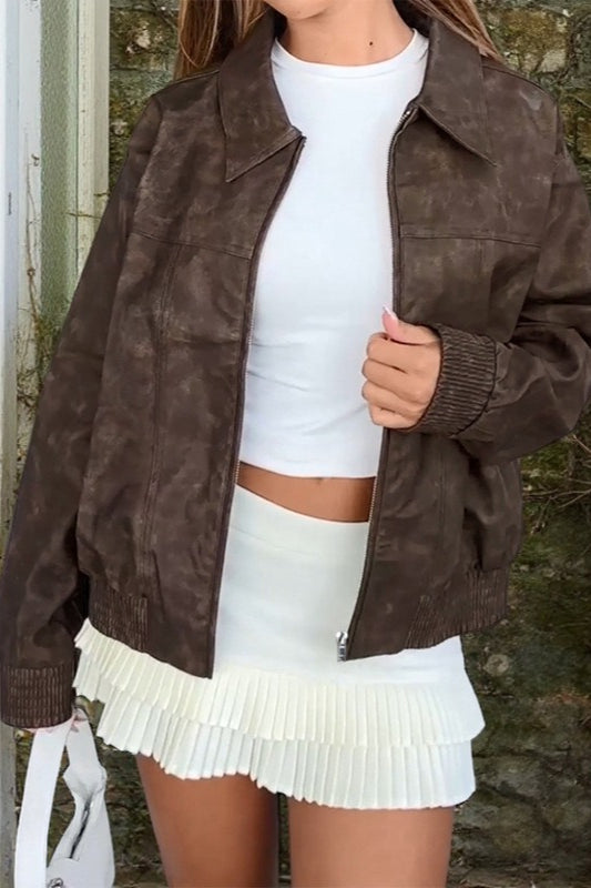Drune | Druck Stehkragenjacke