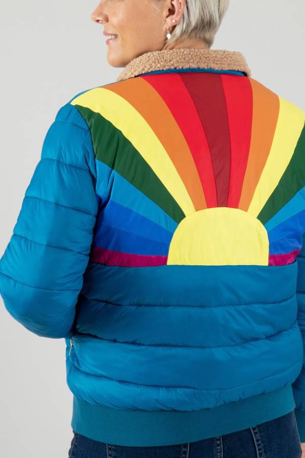 Drune | Regenbögen Retro Streifen Isolierte Jacke