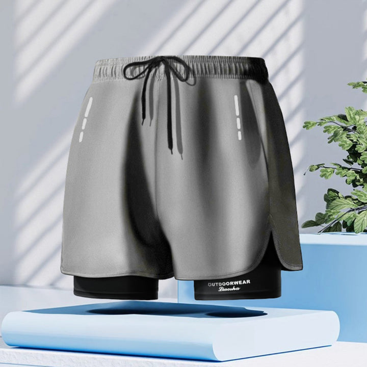 Drune | Doppellagige Herren Sport Fitness Anti-Peinlichkeit Strandhose