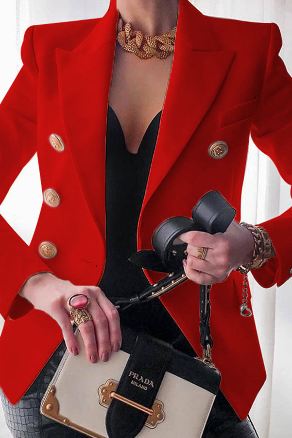 Drune | Blazer Doppelreihiger Blazer mit Goldenen Knöpfen